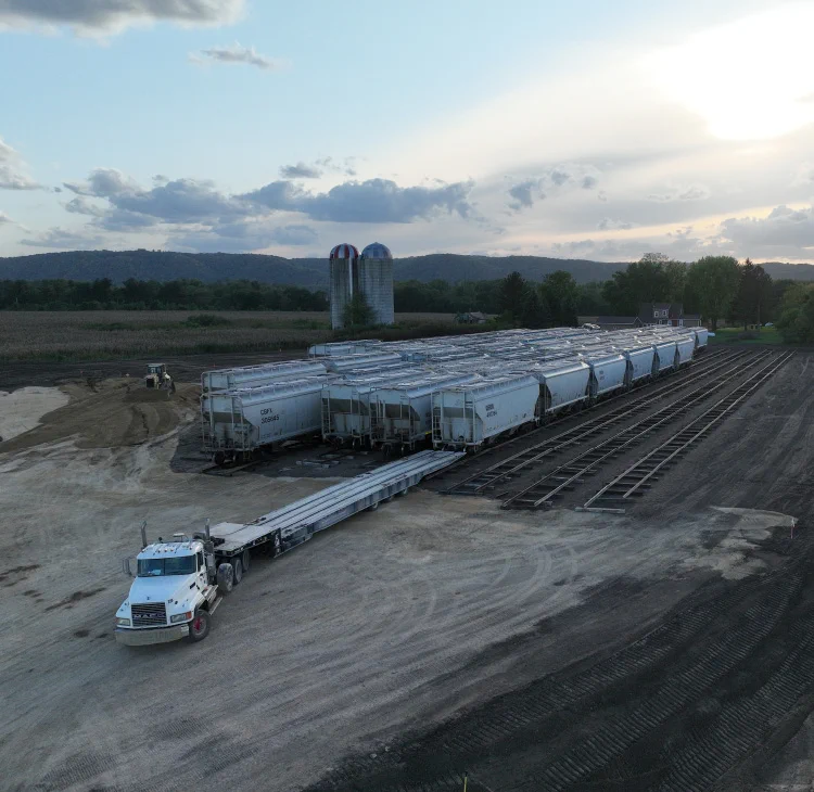 Photo of railcar storage located a distance from rail lines
